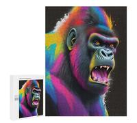 Puzzle pour Adultes 500 PCS Splash Art Gorilla Puzzles pour Adolescents Jeux Relaxants Cadeaux pour Femmes Cadeaux Uniques pour Anniversaire Et Noël 500 PCS
