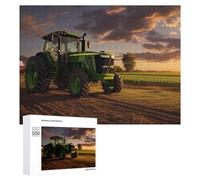 Puzzle pour Adultes 500 PCS Sunset Farm Scene with Tractor Puzzles pour Adolescents, Jouet, Décoration Murale, Motif À Assembler, Interaction Parent-Enfant 500 PCS