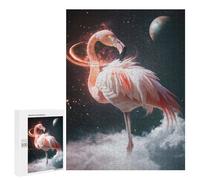 Puzzle pour Adultes 500 PCS Surreal Space Flamingo Puzzles pour Adolescents Jeu Manuel Décoration Intérieure Jeu Stimulant Cadeaux 500 PCS