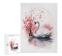 Puzzle pour Adultes 500 PCS Swan Watercolor Puzzle Casse-tête Amusant Et Humoristique, Idéal comme Cadeau 500 PCS