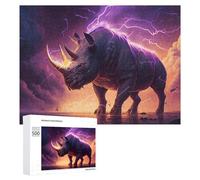 Puzzle pour Adultes 500 PCS Thundering Rhino Storm -3 Puzzles pour Adolescents Jeux De Société Difficile Difficile Est Idéal comme Cadeau 500 PCS