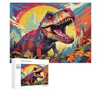Puzzle pour Adultes 500 PCS Vibrant Dinosaur Artwork Puzzles pour Adultes Jeux Relaxants Améliore La Mémoire Difficile Et Stimulant 500 PCS