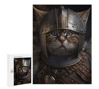 Puzzle pour Adultes 500 PCS Viking Cat Portrait Puzzles pour Adolescents Jeu Manuel Décoration Intérieure Jeu Stimulant Cadeaux 500 PCS