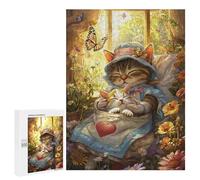 Puzzle pour Adultes 500 PCS Whiskered Dreams A Cozy Cat Nap Puzzles pour Adolescents Découpe De Précision pour Anniversaire, Noël Jouet Jeu Intellectuel 500 PCS