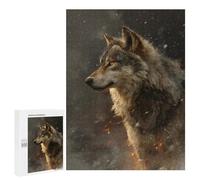 Puzzle pour Adultes 500 PCS Wild Wolf in Snowy Storm Puzzles pour Adolescents Découpe De Précision pour Anniversaire, Noël Jouet Jeu Intellectuel 500 PCS