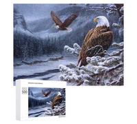 Puzzle pour Adultes 500 PCS Winter Eagle Landscape Artwork Puzzle pour Adultes, Jeu De Réflexion, Cadeau pour Femmes, Activités Amusantes À La Maison, 500 PCS