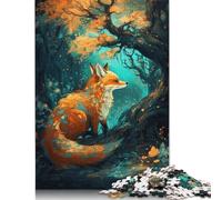 Puzzle pour Adultes 500 pièces Art Renard sous l'arbre Puzzles pour Adultes Puzzle pour Adolescents Jeu de Puzzle Jouet Cadeau 500 pièces (52x38cm)