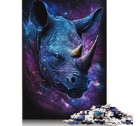 Puzzle pour Adultes 500 pièces Galaxy Rhinocéros Puzzles pour Adultes Puzzle pour Adolescents Jeu de Puzzle Jouet Cadeau 500 pièces (52x38cm)