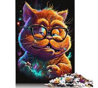 Puzzle pour Adultes 500 pièces, Garfield Cosmique Portant des Lunettes, Jouet éducatif, pour Adultes et Enfants, décoration intérieure, 500 pièces (52 x 38 cm)