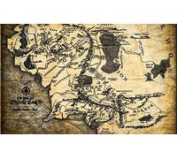 Puzzle pour Adultes 500 pièces « Le Seigneur des Anneaux : Carte » (Parchemin) - Poster Inclus - Puzzle - Marvel - Couleur - Jouet éducatif 52x38CM