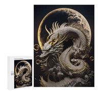 Puzzle pour adultes 500 pièces puzzles pour adolescents Dragon Moonlit Majesty - 5 puzzles jouets décoration murale - Assemblage parent-enfant - Interaction parent-enfant 500 pièces