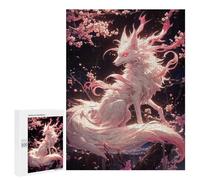 Puzzle pour adultes 500 pièces Sakura Kitsune Fox Puzzle pour adolescents Jeu de réflexion Analyse et Logique 500 pièces