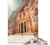 Puzzle pour Adultes 500 pièces Wadi Musa Petra Jordanie Puzzle en Bois pour Adultes et Enfants, Jouet éducatif 500 pièces (52x38cm)