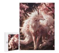 Puzzle pour adultes 500 pièces White Sakura Kitsune Puzzle pour Adolescents Jeu d'ingéniosité analyse et logique 500 pièces