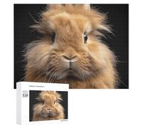 Puzzle pour adultes - 520 pièces - Lapin nain marron - Puzzle en bois parfait pour les soirées de jeu - Puzzle fini : 52,1 x 38,1 cm