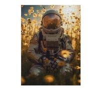 Puzzle pour Adultes 52x38cm/1000pcs Astronaut and Sunflowers Puzzle Jeux Amusants Décoration Murale Cadeaux Uniques pour Anniversaire Et Noël 52x38cm/1000pcs
