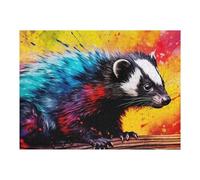 Puzzle pour Adultes 52x38cm/1000pcs Colorful Badger Artwork Puzzle pour Adultes - Décoration Murale - Décoration Parfaite - Cadeaux Uniques d'anniversaire Et De Noël 52x38cm/1000pcs