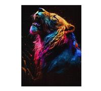 Puzzle pour Adultes 52x38cm/1000pcs Colorful Lion Roar Artwork -2 Puzzles pour Adultes Jeux Relaxants Qui Améliorent La Mémoire Cadeaux Uniques pour Un Anniversaire Et Noël 52x38cm/1000pcs