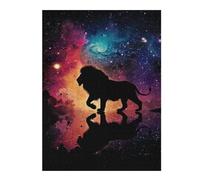 Puzzle pour Adultes 52x38cm/1000pcs Cosmic Lion Reflection Art Print Jeu Manuel pour Adultes Décoration Idéale Interaction Parent-Enfant 52x38cm/1000pcs