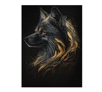 Puzzle pour Adultes 52x38cm/1000pcs Fox Black Gold Dark BG Casse-tête pour Adolescents Jeu De Réflexion Analyse Et Logique Jeu Stimulant Cadeaux 52x38cm/1000pcs