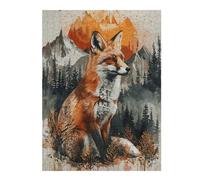 Puzzle pour Adultes 52x38cm/1000pcs Fox Sunset Watercolor Casse-tête pour Adolescents, Jeu De Réflexion, Course De Vitesse Manuelle, Cadeaux Uniques d'anniversaire Et De Noël 52x38cm/1000pcs