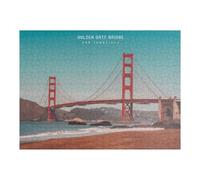Puzzle pour Adultes 52x38cm/1000pcs Golden Gate Bridge, San Francisco-4 Puzzle pour Adultes - Décoration Murale - Décoration Parfaite - Cadeaux Uniques d'anniversaire Et De Noël 52x38cm/1000pcs