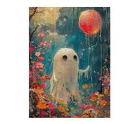 Puzzle pour Adultes 52x38cm/1000pcs Happy Floral Boho Ghost Casse-tête pour Adolescents Jeu De Réflexion Analyse Et Logique Jeu Stimulant Cadeaux 52x38cm/1000pcs