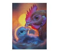 Puzzle pour Adultes 52x38cm/1000pcs Hen and Chicklet Casse-tête pour Adolescents, Jeu De Réflexion, Course De Vitesse Manuelle, Cadeaux Uniques d'anniversaire Et De Noël 52x38cm/1000pcs