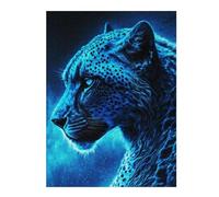 Puzzle pour Adultes 52x38cm/1000pcs Leopard Blue Effect Puzzles pour Adultes Jeux Relaxants Qui Améliorent La Mémoire Cadeaux Uniques pour Un Anniversaire Et Noël 52x38cm/1000pcs