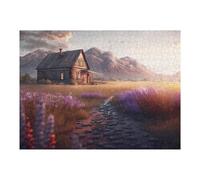 Puzzle pour Adultes 52x38cm/1000pcs Lonely Cabin in The Mountains Casse-tête pour Adultes, Jeu De Réflexion, Décoration Intérieure, Cadeaux Uniques d'anniversaire Et De Noël 52x38cm/1000pcs