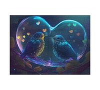 Puzzle pour Adultes 52x38cm/1000pcs Love Birds in A Bubble Casse-tête pour Adultes, Jeu De Réflexion, Décoration Intérieure, Cadeaux Uniques d'anniversaire Et De Noël 52x38cm/1000pcs