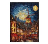 Puzzle pour Adultes 52x38cm/1000pcs Moulin Rouge Paris Puzzle pour Adultes Jeux Relaxants Améliore La Mémoire Cadeaux Uniques pour Un Anniversaire Et Noël 52x38cm/1000pcs