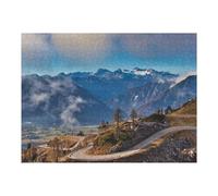 Puzzle Pour Adultes 52x38cm/1000pcs Mountain Serenity A Scenic Drive Through Nature's Embrace Jeux De Société Pour Adultes Cadeaux Pour Femmes Cadeaux Uniques Pour Anniversaire Et Noël 52x38cm/1000pcs