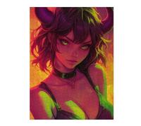 Puzzle pour Adultes 52x38cm/1000pcs Neon Oni Demon Anime Girl Casse-tête pour Adolescents Jeu De Réflexion Analyse Et Logique Jeu Stimulant Cadeaux 52x38cm/1000pcs