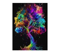 Puzzle pour Adultes 52x38cm/1000pcs Pièces Puzzle Colorful Abstract Tree Artwork -1 Puzzles pour Adultes - Décoration Murale - Difficile Et Stimulant À Compléter 52x38cm/1000pcs