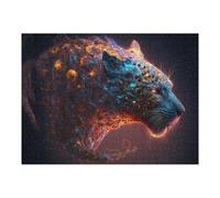 Puzzle pour Adultes 52x38cm/1000pcs Pièces Puzzle Galactic Leopard Cosmic Artwork -2 Puzzles pour Adultes - Décoration Murale - Difficile Et Stimulant À Compléter 52x38cm/1000pcs