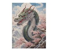 Puzzle pour Adultes 52x38cm/1000pcs Sakura Dragon Chinese Puzzle pour Adultes Jeux Relaxants Assemblage De Motifs Cadeaux Uniques pour Anniversaire Et Noël 52x38cm/1000pcs