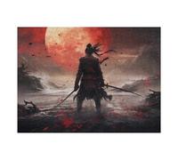 Puzzle pour Adultes 52x38cm/1000pcs Samurai Sunset Epic Warrior Scene Puzzle pour Adultes - Jouet Anti-Stress - Motif À Assembler - Cadeau Unique pour Un Anniversaire Ou Noël 52x38cm/1000pcs