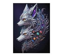 Puzzle pour Adultes 52x38cm/1000pcs Silver Dual Fox Casse-tête pour Adolescents Jeu De Réflexion Analyse Et Logique Jeu Stimulant Cadeaux 52x38cm/1000pcs