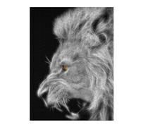 Puzzle pour Adultes 52x38cm/1000pcsLion Fractal Black White Casse-tête pour Adolescents, Jeu De Réflexion, Course De Vitesse Manuelle, Cadeaux Uniques d'anniversaire Et De Noël 52x38cm/1000pcs