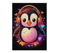 Puzzle pour Adultes 52x38cm/1000pcsPenguin Music Lovers Casse-tête pour Adolescents, Jeu De Réflexion, Course De Vitesse Manuelle, Cadeaux Uniques d'anniversaire Et De Noël 52x38cm/1000pcs