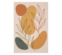 Puzzle pour Adultes 75x50cm/1000pcs Abstract Botanical Art with Earth Tones Minimalist Nature Puzzles pour Adultes Jeux De Famille Décoration Parfaite Idéal comme Cadeau 75x50cm/1000pcs