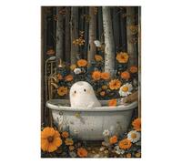 Puzzle pour Adultes 75x50cm/1000pcs Boho Ghost Bathtube Forest Puzzle pour Adultes - Jeux Relaxants, Décoration Murale, Activités Amusantes À La Maison, 75x50cm/1000pcs