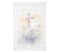 Puzzle pour Adultes 75x50cm/1000pcs Christian Cross in The Clouds Casse-tête pour Adolescents Jeu De Réflexion Analyse Et Logique Jeu Stimulant Cadeaux 75x50cm/1000pcs