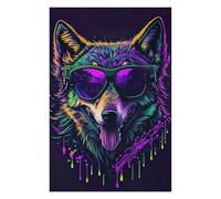 Puzzle pour Adultes 75x50cm/1000pcs Cute Whimsical Wolf Puzzles pour Adultes Jeu Manuel Découpe De Précision Cadeaux Uniques pour Anniversaire Et Noël 75x50cm/1000pcs