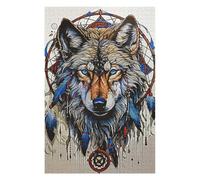 Puzzle pour Adultes 75x50cm/1000pcs Dream Catcher Wolf Puzzle pour Adultes, Jouet, Décoration Murale, Décoration Parfaite, Jeu Stimulant, Cadeaux 75x50cm/1000pcs