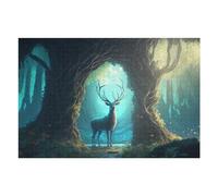 Puzzle pour Adultes 75x50cm/1000pcs Enchanted Forest with Mystical Deer -1 Puzzles pour Adolescents Jeux Familiaux Analyse Et Logique Interaction Parent-Enfant 75x50cm/1000pcs
