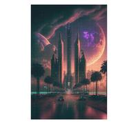 Puzzle pour Adultes 75x50cm/1000pcs Future Cityscape with Palm Trees -3 Puzzle pour Adultes Jeux De Détente Décoration Parfaite Activités Amusantes À La Maison 75x50cm/1000pcs