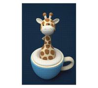 Puzzle pour Adultes 75x50cm/1000pcs Giraffe in Coffe Cup 2 Puzzle Jeux Amusants Décoration Murale Cadeaux Uniques pour Anniversaire Et Noël 75x50cm/1000pcs