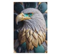 Puzzle pour Adultes 75x50cm/1000pcs Golden Eagle Sculpture Puzzle pour Adultes Jeux Relaxants Assemblage De Motifs Cadeaux Uniques pour Anniversaire Et Noël 75x50cm/1000pcs